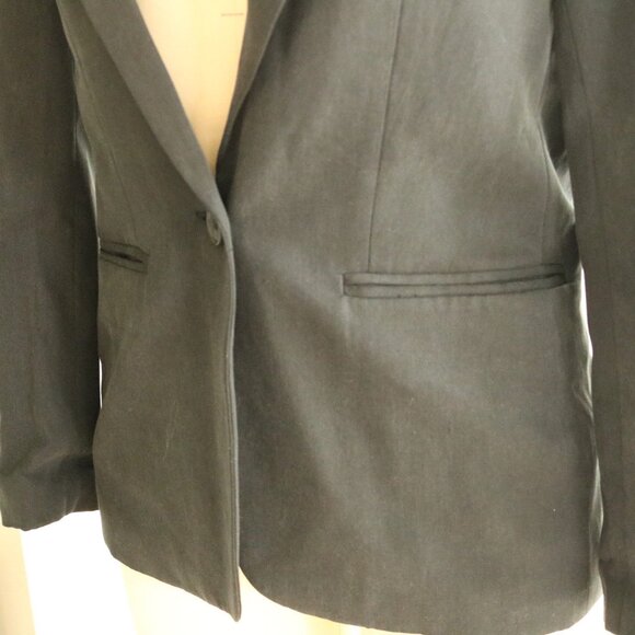 REFORMATION Black Tencel Slim Fit Blazer, Size M - Picture 2 of 6